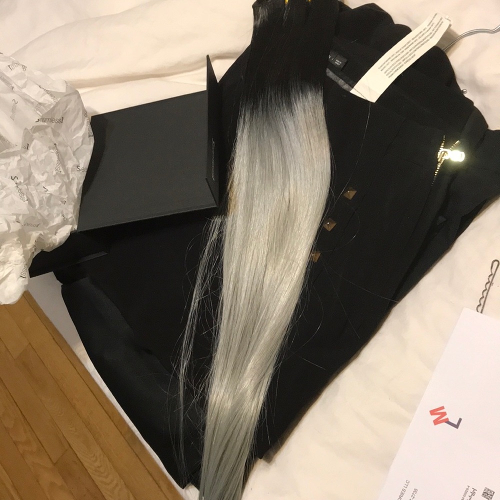 Salt and pepper hair extensions